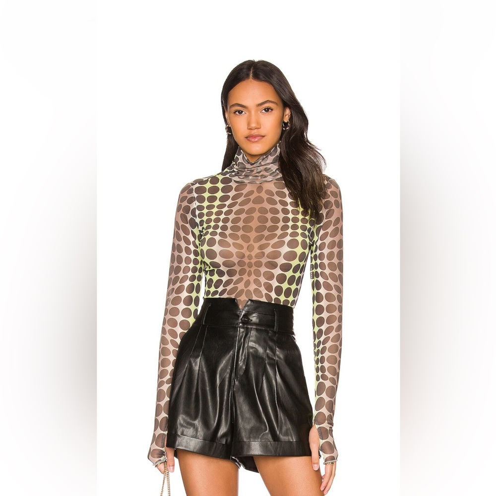 AFRM Zadie top in neon dot, size S, worn once.